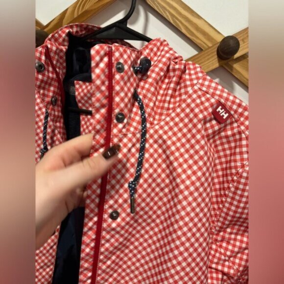 Like new- HALLY HANSEN GINGHAM PRINT - RAIN COAT- Large - Picture 6 of 12